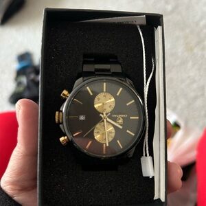Cheetah Men's Black and Gold Chronograph Watch